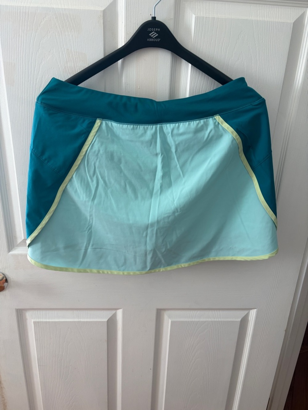 ZELOS Two-Tone Teal and Light Aqua Skater Skirt